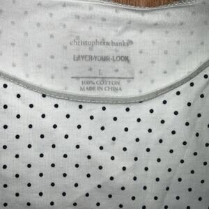 100% COTTON WOMEN’S POLKA DOT SS TOP-Christopher Bank -Large